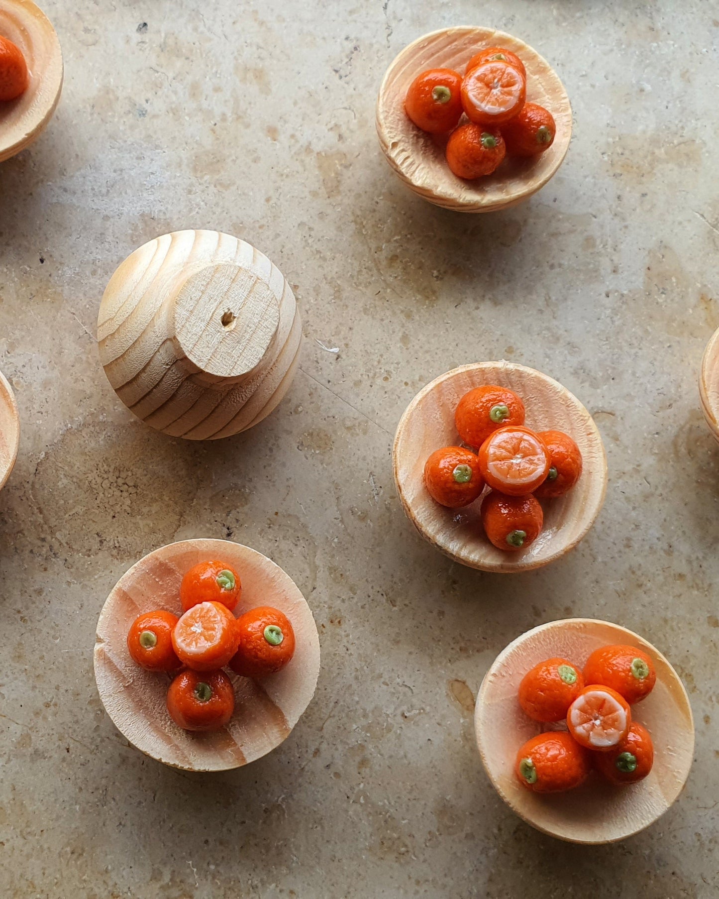 Orangen-Holzschale mit/ohne Kühlschrankmagnet