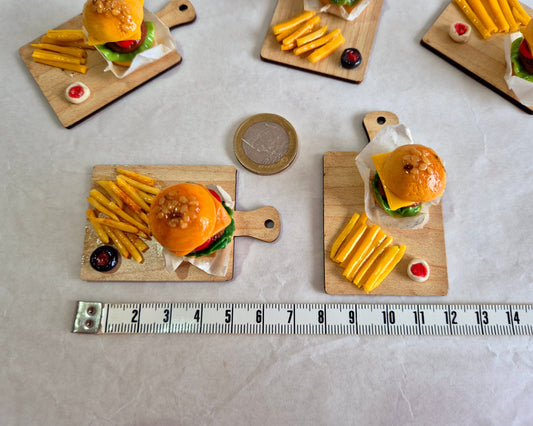 Burger-Schneidebrett mit/ohne Kühlschrankmagnet