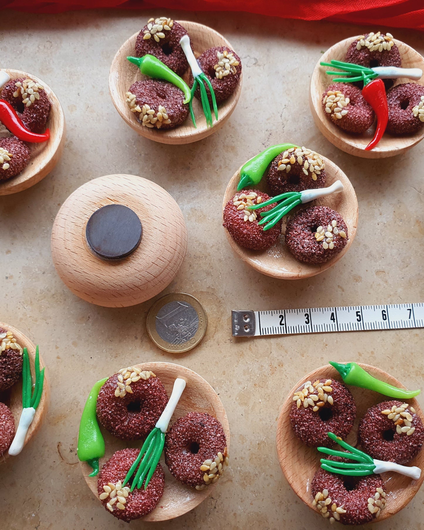Falafel-Teller mit Kühlschrankmagnet