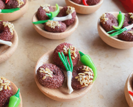 Falafel-Teller mit Kühlschrankmagnet