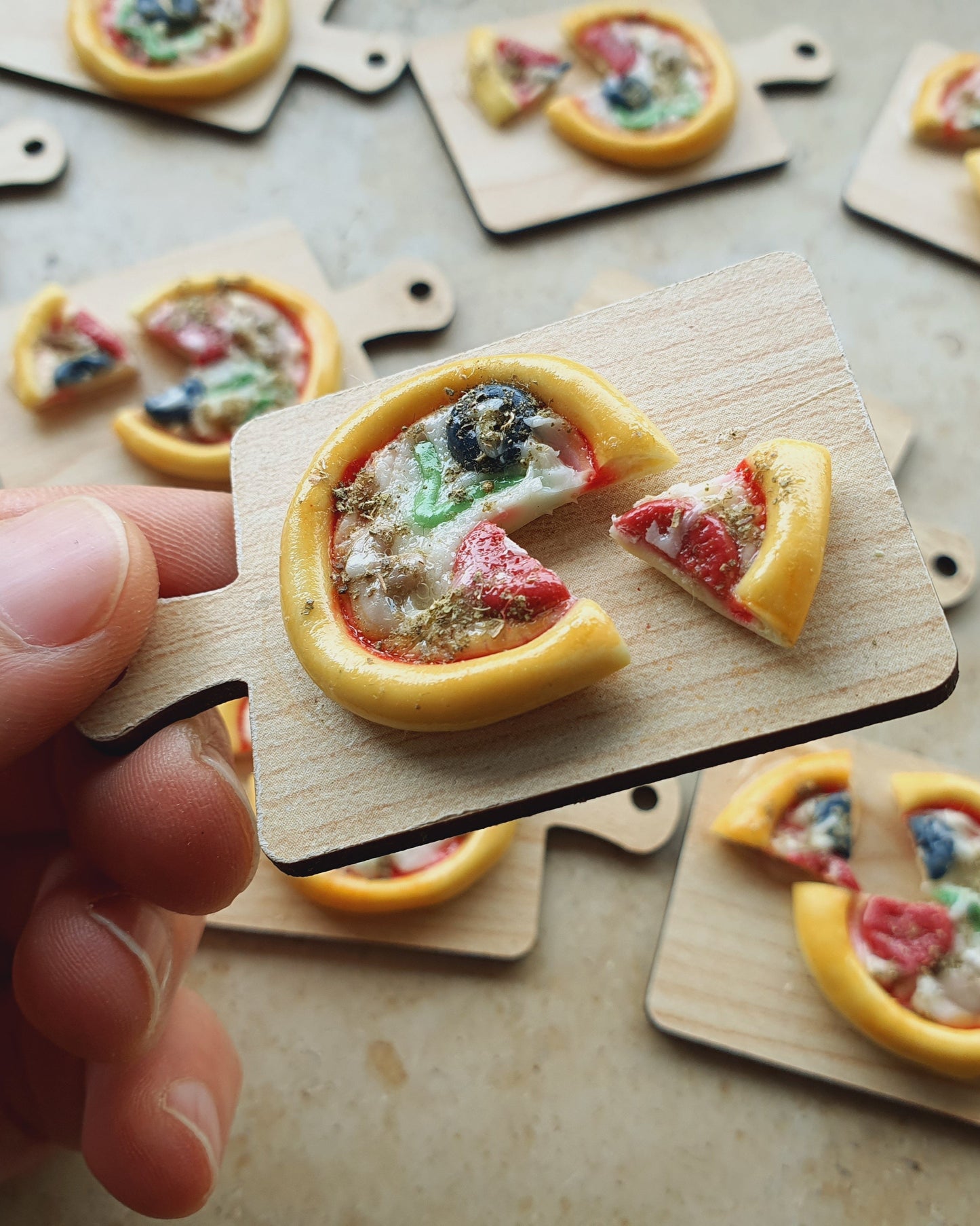 Pizza mit/ohne Kühlschrankmagnet
