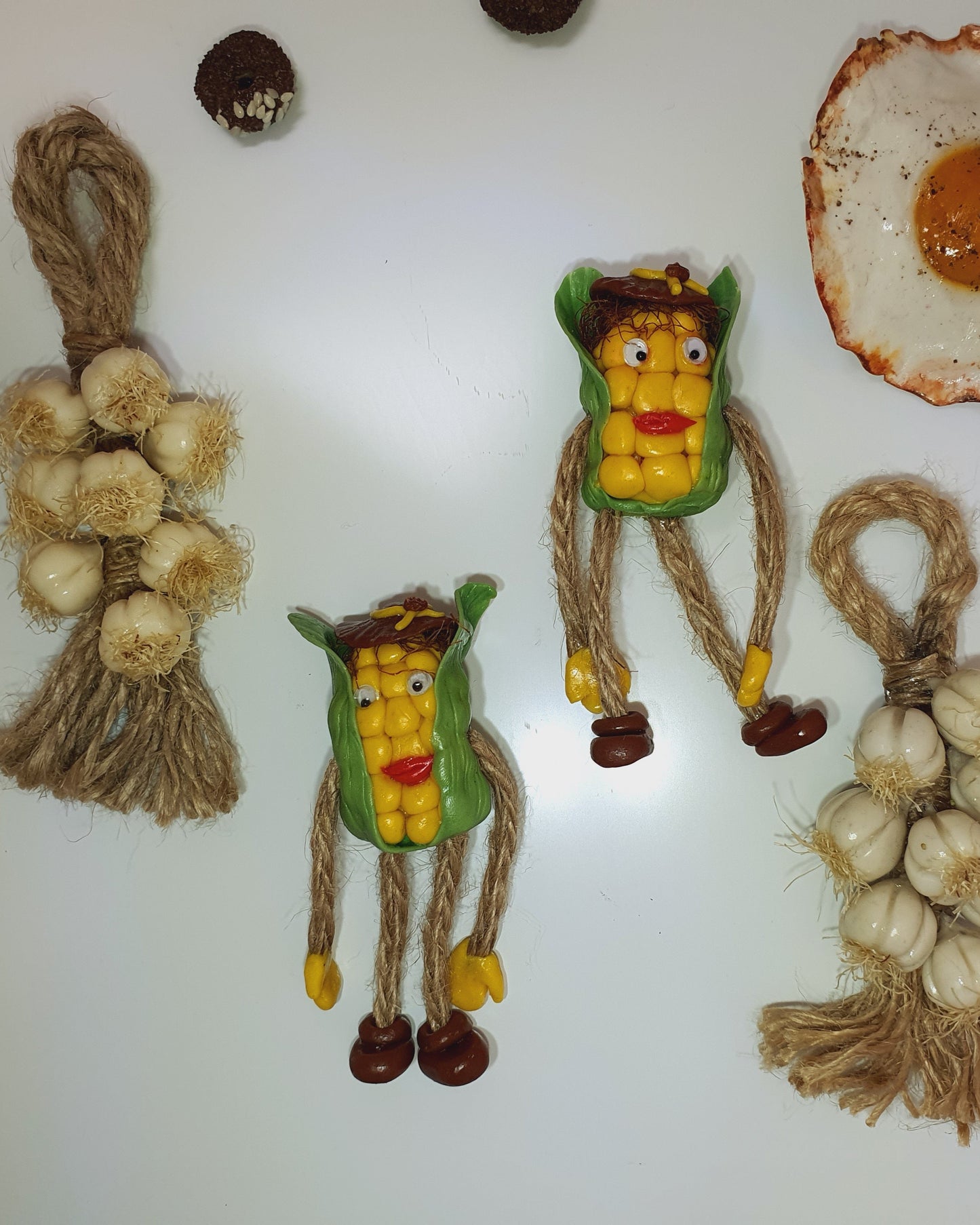Knoblauch/Maiskolben mit/ohne Kühlschrankmagnet