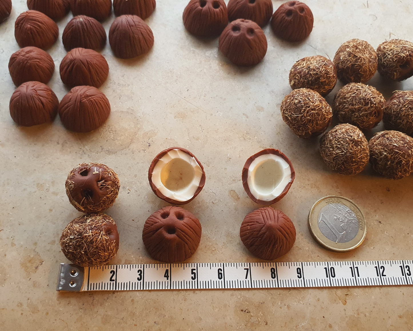 Kokosnuss als Miniaturen