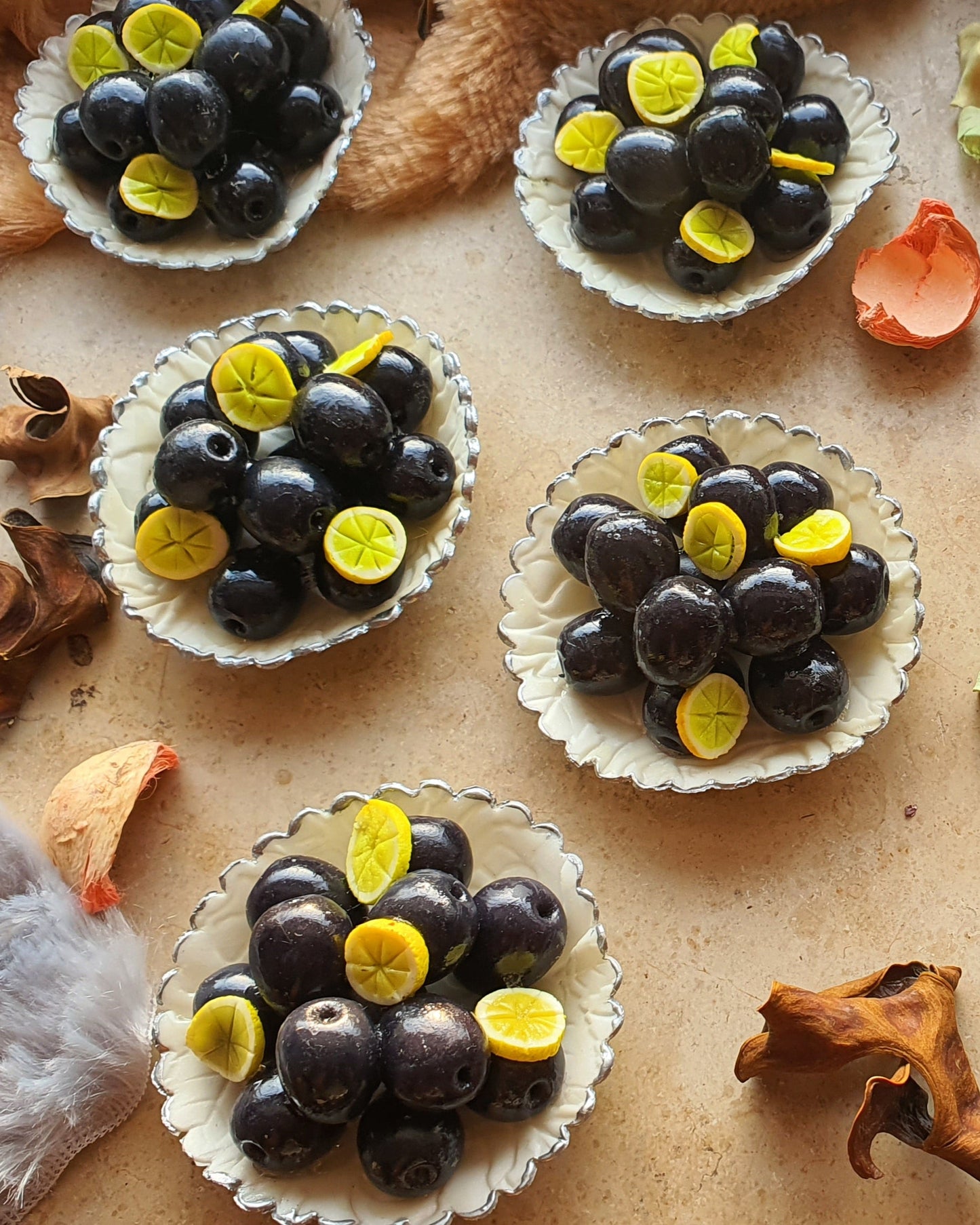 Fake Oliven/Oliven Tapas mit/ohne Kühlschrankmagnet