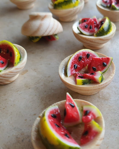 Wassermelone-Holzschale mit/ohne Kühlschrankmagnet