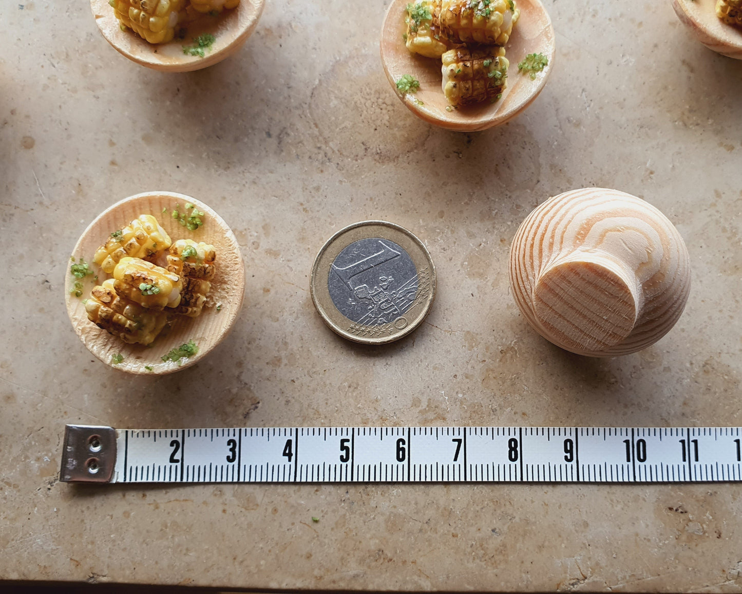 Maiskolben Holzschale mit/ohne Kühlschrankmagnet