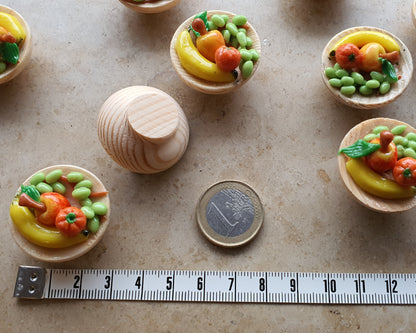 Obst-Holzschale mit/ohne Kühlschrankmagnet
