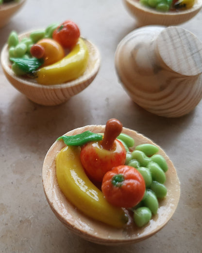 Obst-Holzschale mit/ohne Kühlschrankmagnet