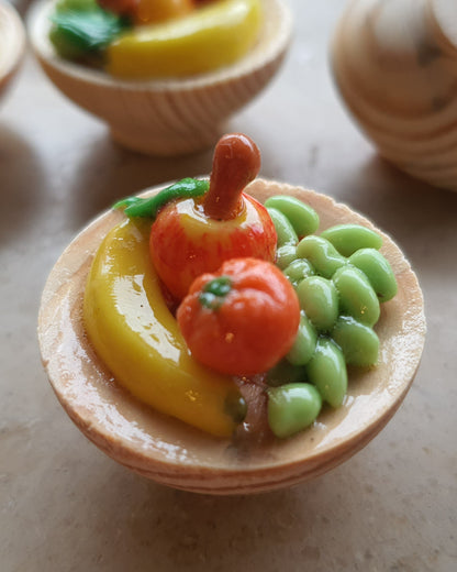 Obst-Holzschale mit/ohne Kühlschrankmagnet