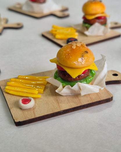 Burger-Schneidebrett mit/ohne Kühlschrankmagnet