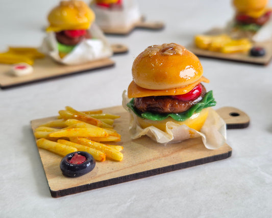 Burger-Schneidebrett mit/ohne Kühlschrankmagnet