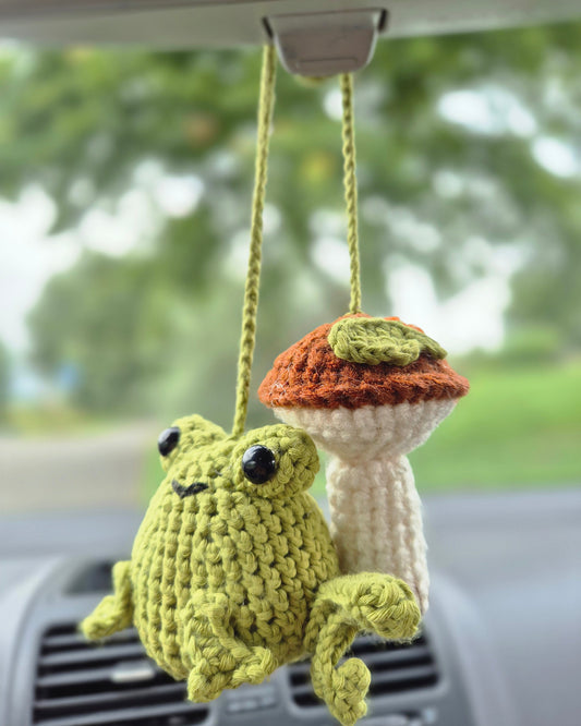 Gehäkelte Frosch Rückspiegel-Anhänger