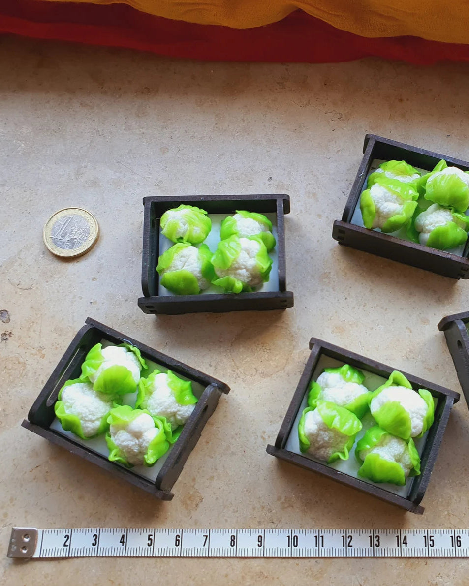 Blumenkohlkiste als Miniaturen