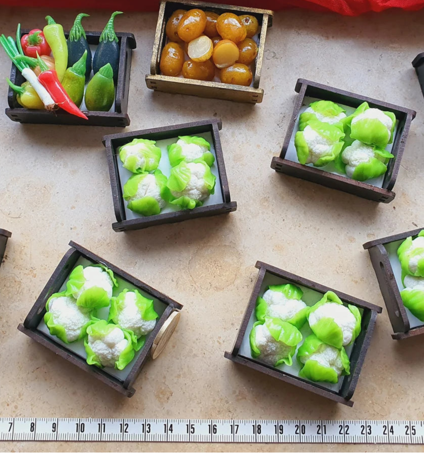 Blumenkohlkiste als Miniaturen