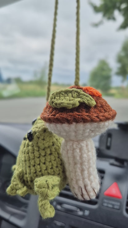 Gehäkelte Frosch Rückspiegel-Anhänger